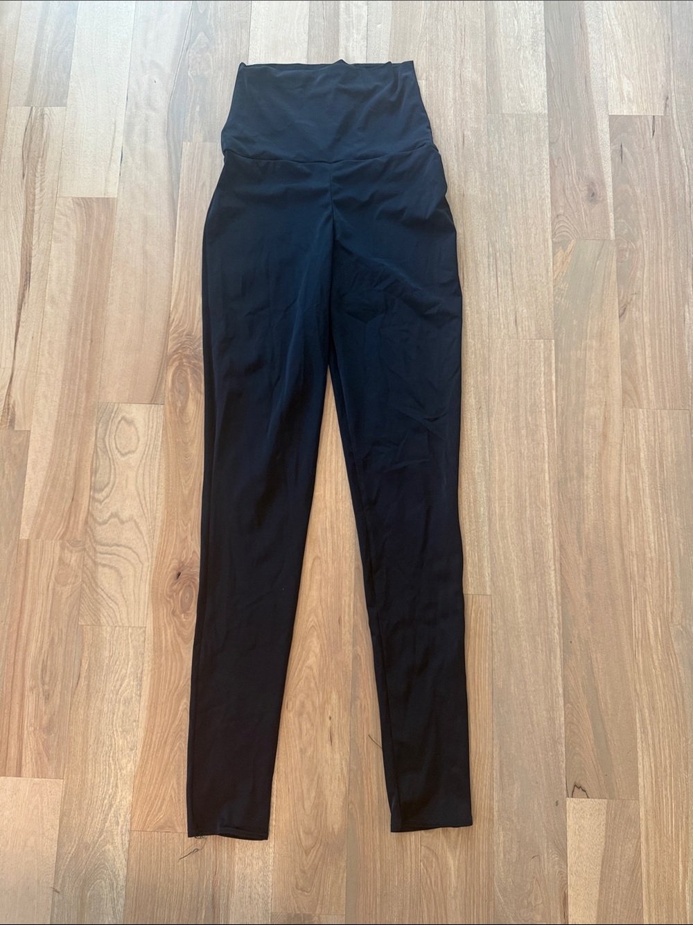 Balara Black High-Rise Women’s Leggings with Fold-Over Waistband